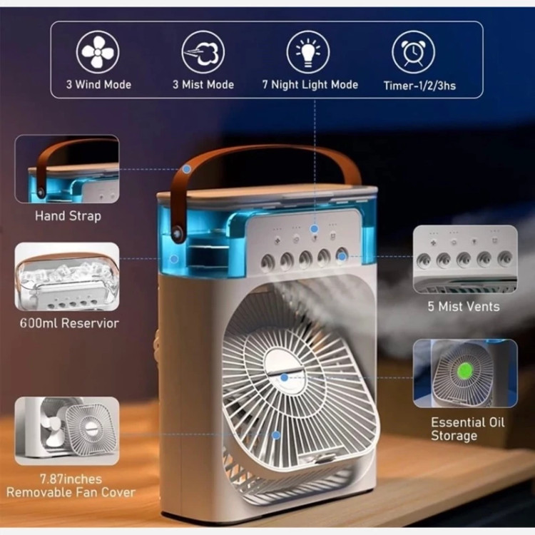 پنکه رومیزی 5 کاناله مدل air cooler fan